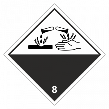 Знак опасности. Класс 8.1, 8.2, 8.3. Едкое/коррозионное вещество